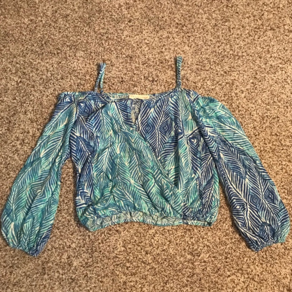 Blue Cold Shoulder Top - Picture 3 of 3